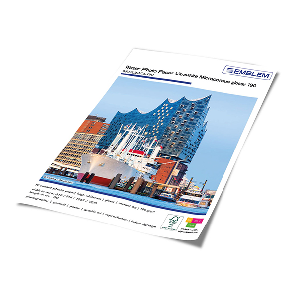 EMBLEM Water Photopaper Ultrawhite Microporous Glossy 190 WAPUMGL190 Farben-Frikell WTB